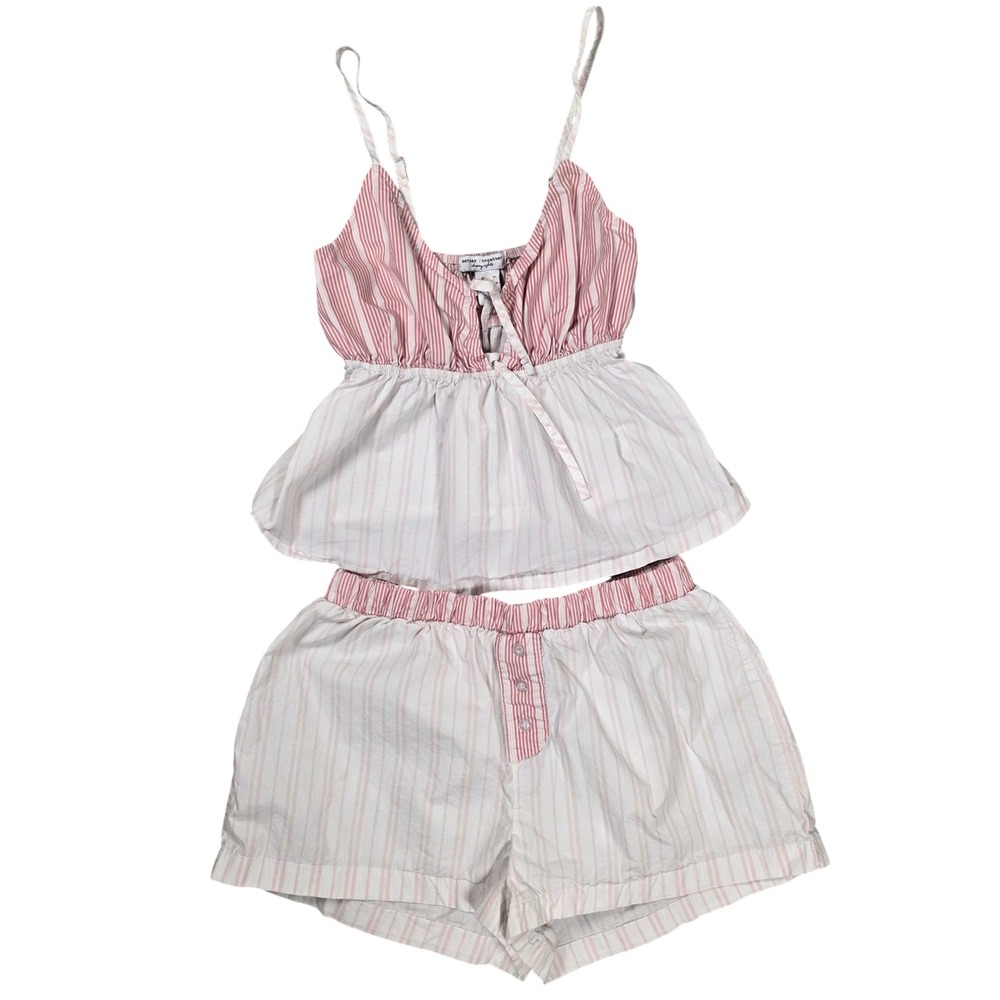 Better Together Dreamy Nights Pajama Set Womens Medium Pink White Striped Good